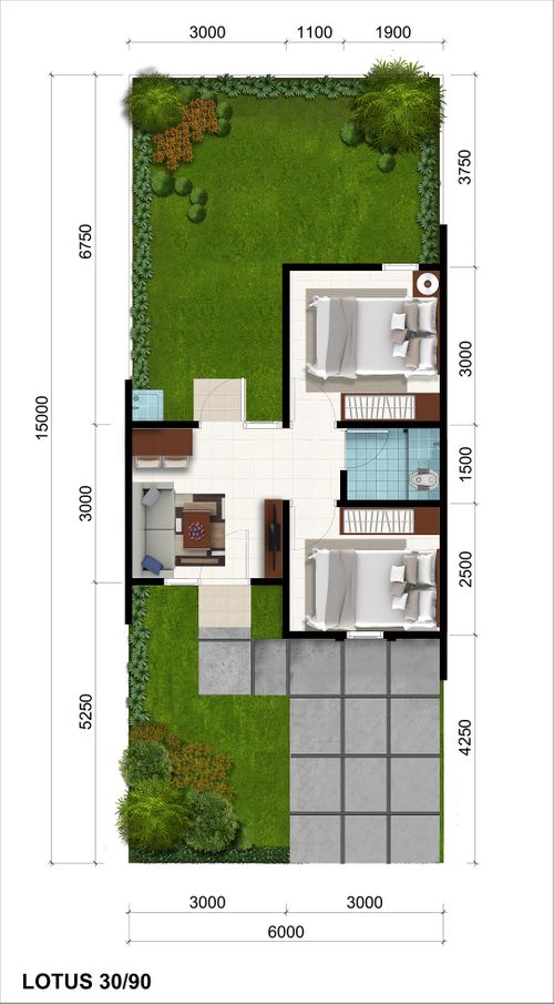foto denah rumah tipe Lotus 3 (17-Des-21) perumahan CitraIndah City