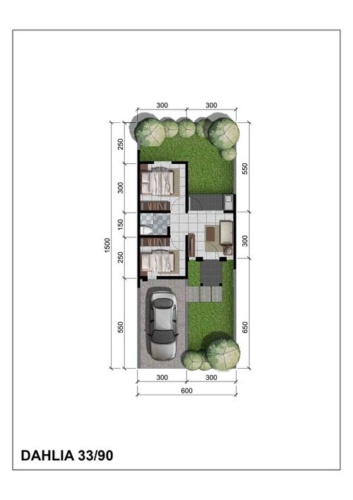 foto denah rumah tipe Dahlia 1C (17-Des-21) perumahan CitraIndah City