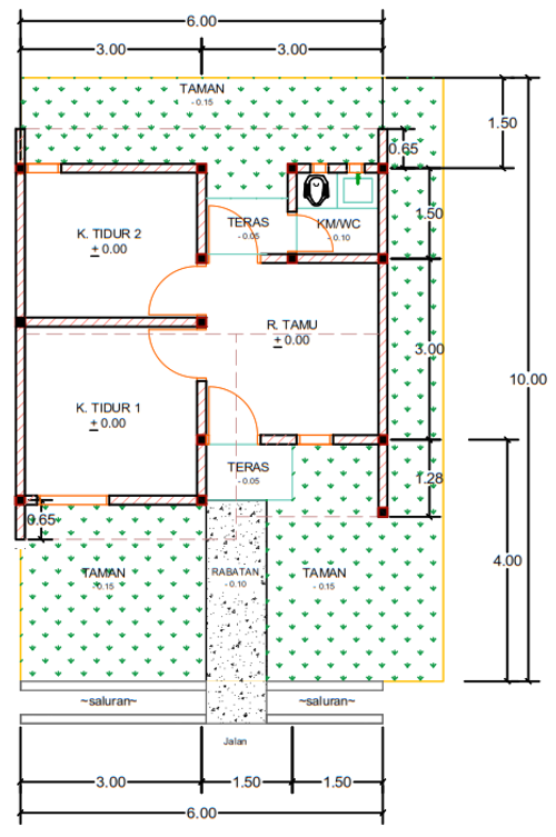 foto denah rumah tipe H07-1 perumahan Kepuren Residence (Kepuren)