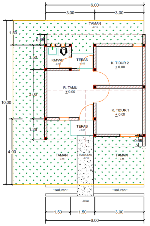 foto denah rumah tipe H08-6 perumahan Kepuren Residence (Kepuren)