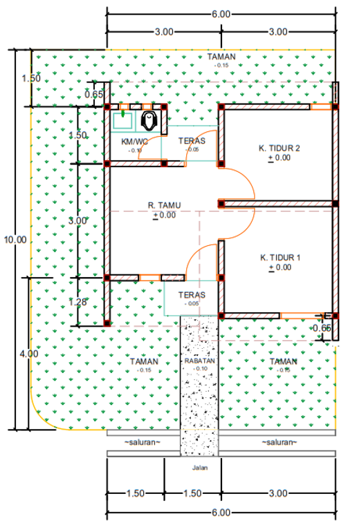 foto denah rumah tipe H09-1 perumahan Kepuren Residence (Kepuren)