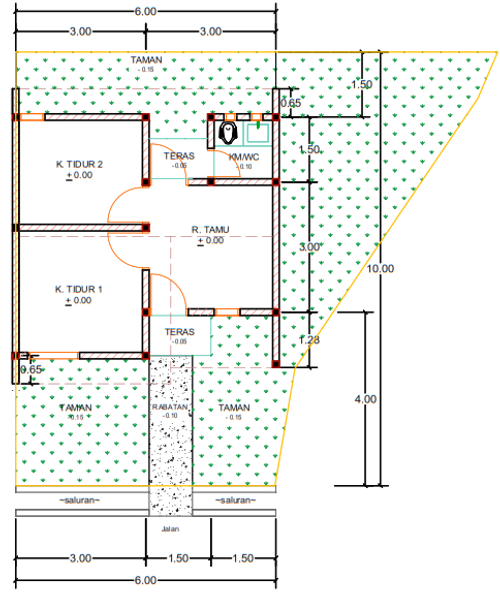 foto denah rumah tipe H09-9 perumahan Kepuren Residence (Kepuren)