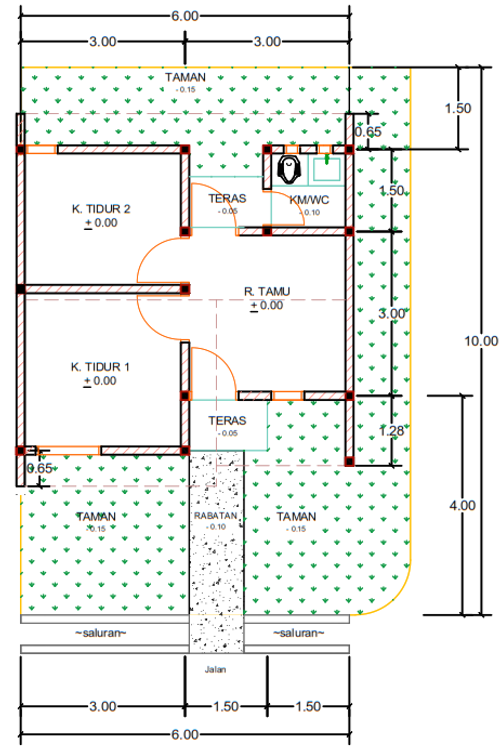 foto denah rumah tipe H09-10 perumahan Kepuren Residence (Kepuren)