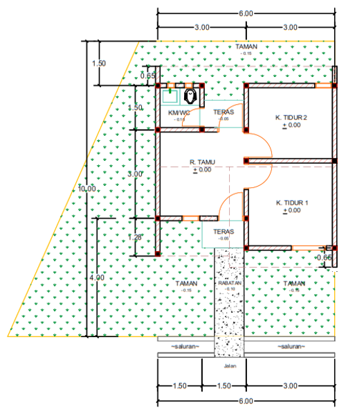 foto denah rumah tipe H9A-1A perumahan Kepuren Residence (Kepuren)
