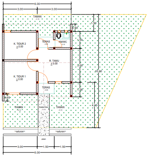 foto denah rumah tipe H9A-9 perumahan Kepuren Residence (Kepuren)