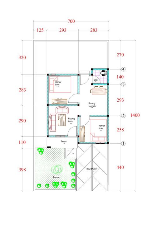 foto denah rumah tipe 36 perumahan TAPALOSA RESIDENCE 2