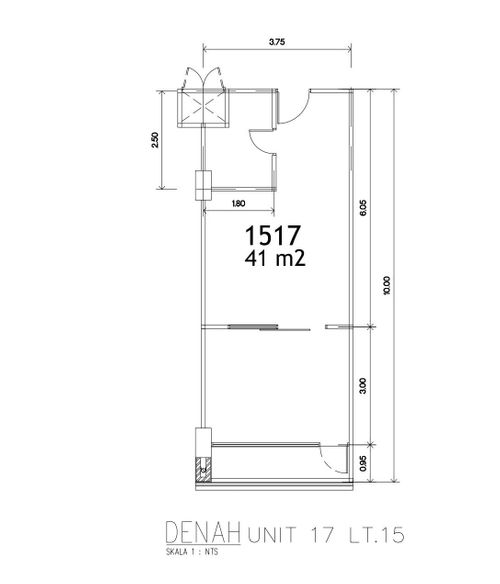 foto denah rumah tipe 1 BED ROOM perumahan Dago Suites Apartment 2
