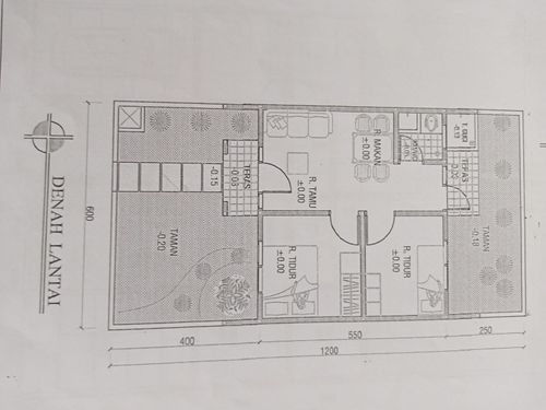 foto denah rumah tipe 36/72 CLUSTER perumahan GRAMAPURI PERSADA