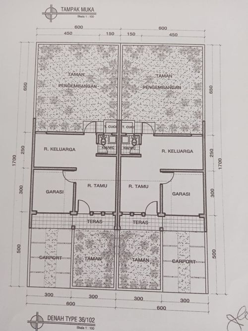 foto denah rumah tipe 36/102 perumahan GRAMAPURI PERSADA