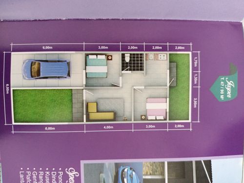 foto denah rumah tipe JESPER READY STOCK perumahan GRAND PESONA