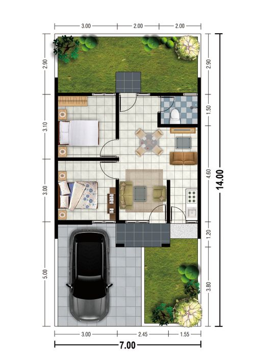 foto denah rumah tipe 45 / 98 perumahan GRAHA PUNCAK ANOMSARI