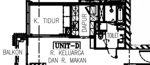 foto denah rumah tipe 1BR-ND1 perumahan Apartemen Branz Simatupang