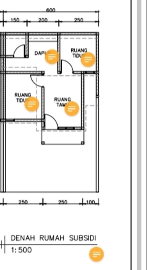 foto denah rumah tipe 36/70 perumahan Taman Ayu Resident 2