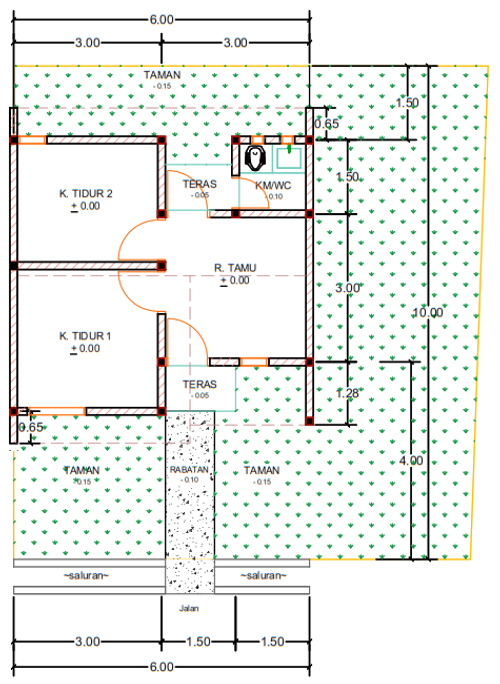 foto denah rumah tipe F02-1 perumahan Kepuren Residence (Kepuren)