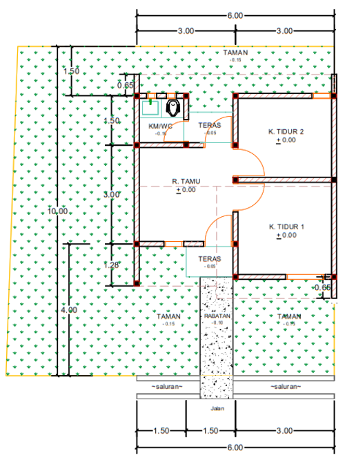 foto denah rumah tipe F02-21 perumahan Kepuren Residence (Kepuren)