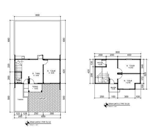 foto denah rumah tipe 76/128 perumahan BUKIT ELANG RESIDENCE CLUSTER WALLACE