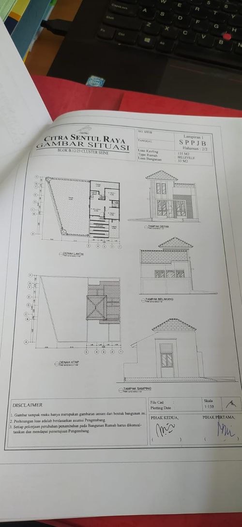 foto denah rumah tipe BELLEVILLE B.12/23 perumahan PERUMAHAN CITRA SENTUL RAYA
