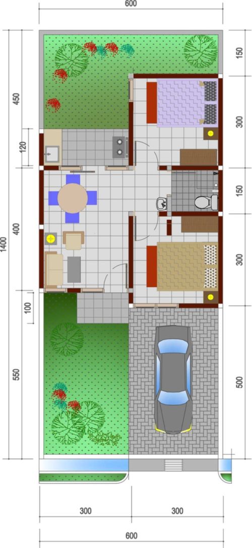 foto denah rumah tipe 36/77 T-2 perumahan PURI MELIA GARDEN
