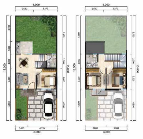 foto denah rumah tipe C-64/90 perumahan CITRAGRAND CIBUBUR CBD/ CITRAGRAND 2 ( CLUSTER CALATHEA tahap 2)