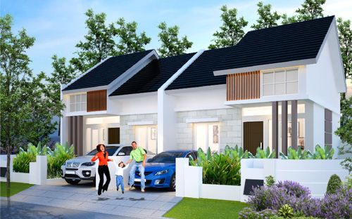 foto tampak rumah tipe NEW SANSIVERA POJOK (1256) perumahan NATURA RESIDENCES