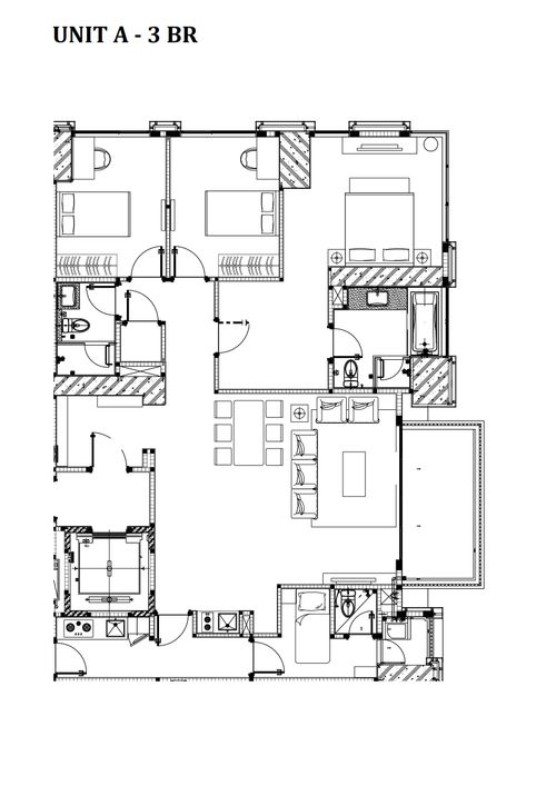 foto denah rumah tipe Southgate Residence 2 Unit A 3 BR+ Maid perumahan Southgate Residence