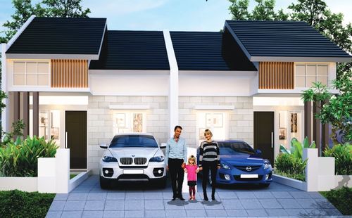 foto tampak rumah tipe NEW SANSIVERA POJOK (1481) perumahan NATURA RESIDENCES
