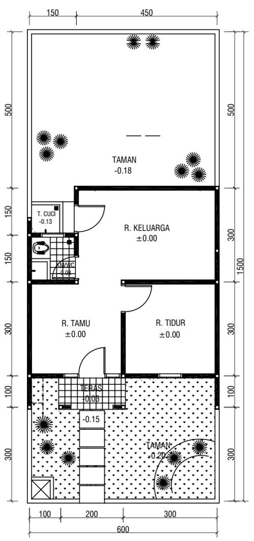 foto denah rumah tipe 36/90 perumahan GRAMAPURI PERSADA