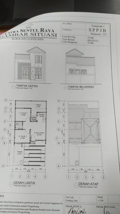 foto denah rumah tipe BELLEVILLE B.12/05 perumahan PERUMAHAN CITRA SENTUL RAYA