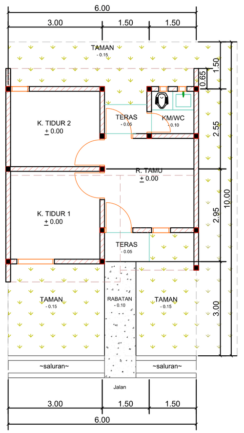 foto denah rumah tipe DT1A-4 perumahan Taman Warnasari Indah I