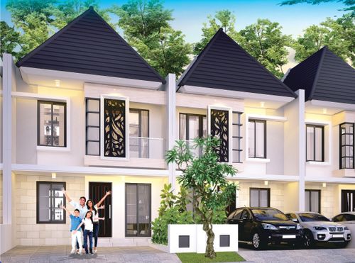 foto tampak rumah tipe HAZELNUT perumahan NATURA RESIDENCES