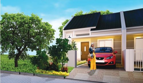 foto tampak rumah tipe NEW EMERALD POJOK perumahan HEAVENLAND PARK