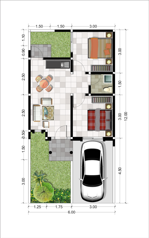 foto denah rumah tipe ALANA PLUS perumahan SAFIRA GARDEN