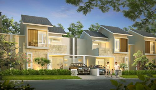 foto tampak rumah tipe Gladiola perumahan CitraGarden Pekanbaru
