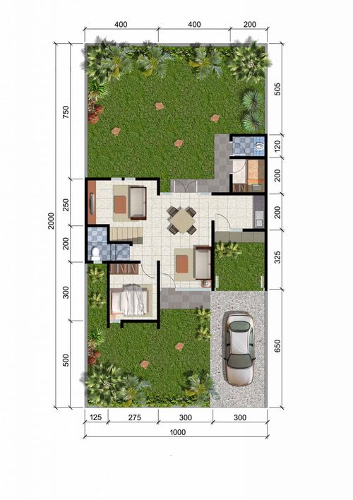 foto denah rumah tipe Gladiola perumahan CitraGarden Pekanbaru