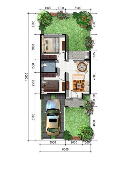 foto denah rumah tipe Jasmine perumahan CitraGarden Pekanbaru