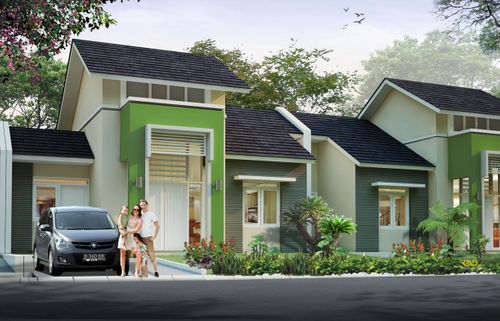 foto tampak rumah tipe Bougenville perumahan CitraGarden Pekanbaru