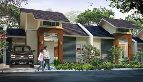 foto tampak rumah tipe Chrysant perumahan CitraGarden Pekanbaru