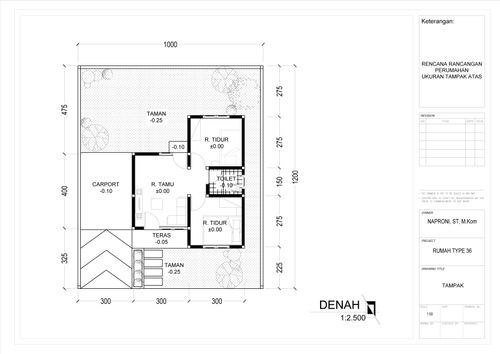 foto denah rumah tipe 36 perumahan Alma Residence 1