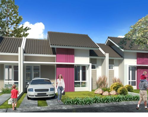 foto tampak rumah tipe Amarilis perumahan CitraRaya City Cluster Citra Bukit Raya