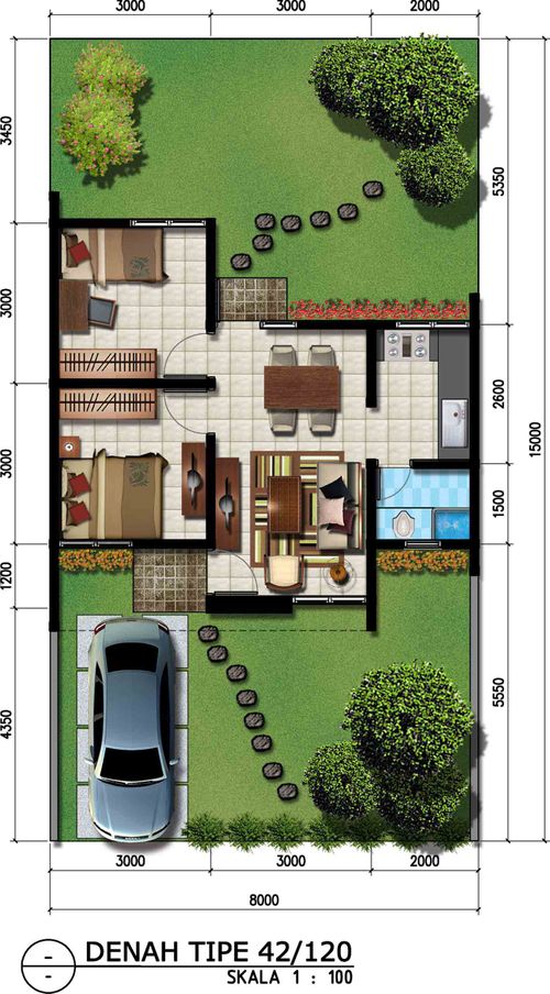 foto denah rumah tipe Amarilis perumahan CitraRaya City Cluster Citra Bukit Raya