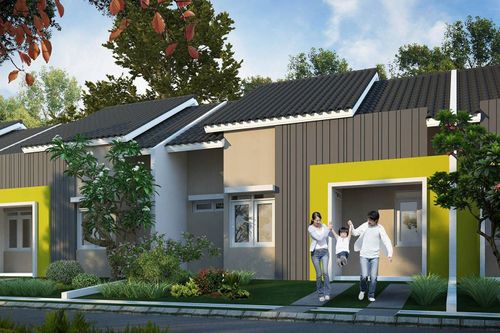 foto tampak rumah tipe Flamboyan perumahan CitraRaya City Cluster Citra Bukit Raya