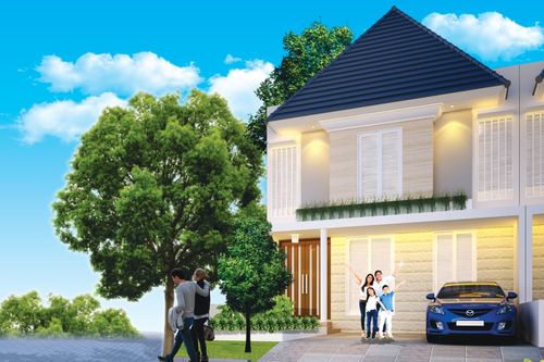 foto tampak rumah tipe PINEWOOD A (2546) perumahan NATURA RESIDENCES