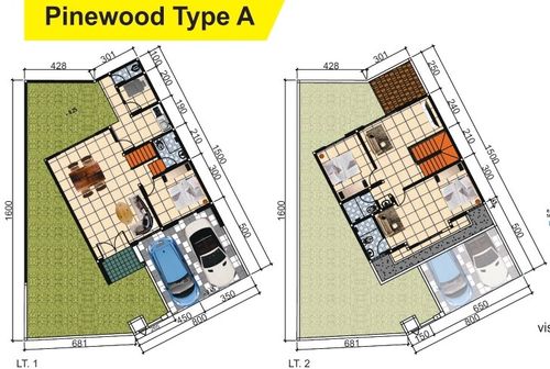 foto denah rumah tipe PINEWOOD A (2546) perumahan NATURA RESIDENCES