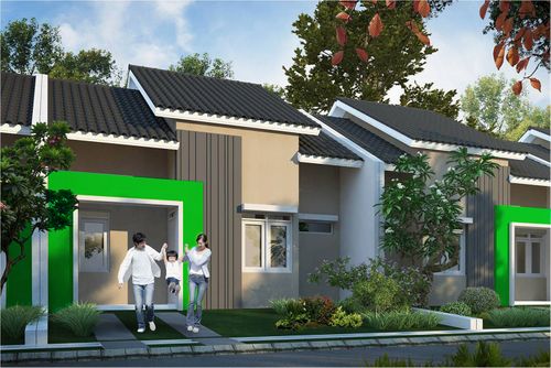 foto tampak rumah tipe Mahoni IRR perumahan CitraRaya City Cluster Citra Bukit Raya