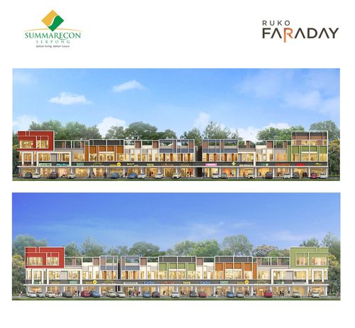 foto tampak rumah tipe 3 Lantai perumahan Ruko Faraday