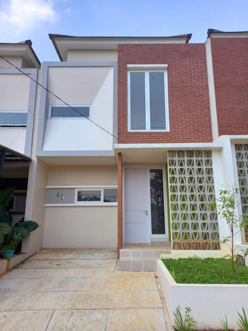 foto tampak rumah tipe 68 perumahan THE ORCHARD RESIDENCE PARUNG