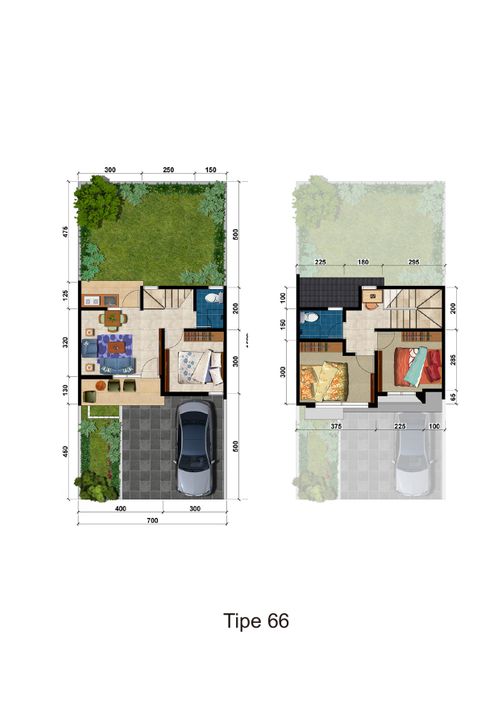 foto denah rumah tipe 68 perumahan THE ORCHARD RESIDENCE PARUNG