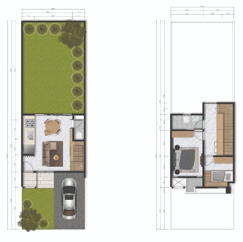 foto denah rumah tipe Diamond perumahan The Visenda Residence.