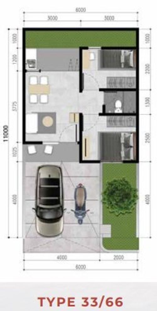 foto denah rumah tipe B perumahan METLAND CILEUNGSI SEKTOR VI-REVISI
