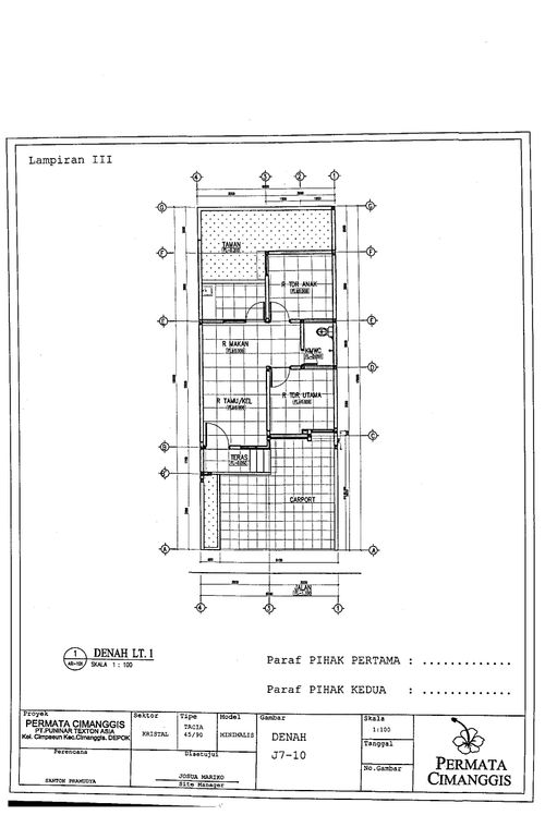 foto denah rumah tipe 45/90 perumahan PERUMAHAN PERMATA CIMANGGIS